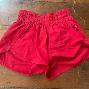 Red lulu lemon shorts